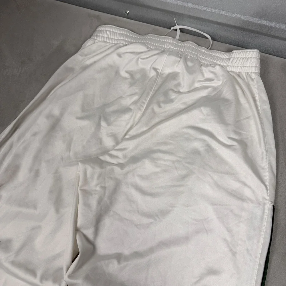 Y2K Mens Adidas Vintage Track Pants White Green Baggy XL